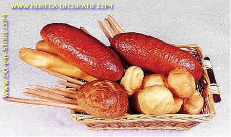 Basket with 25-piece dummy bread assortment