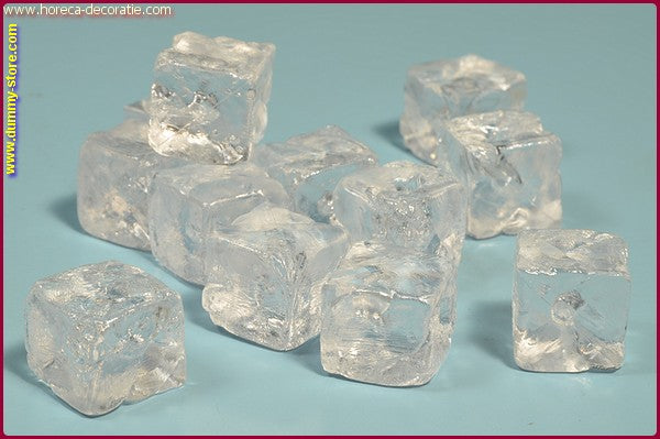 Ice cubes, large, 12 pieces - 30x30x30 mm - dummy replica item for photo and video