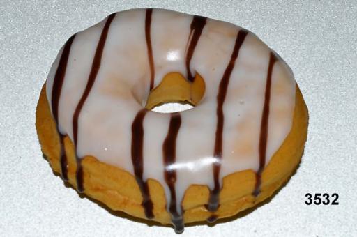 Donut white with chocolate imitation (9x3 cm) dummy