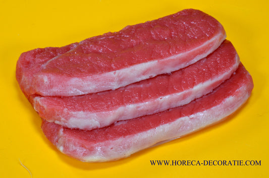 Steak, stack of 3 pieces - dummy replica - 12x8 cm