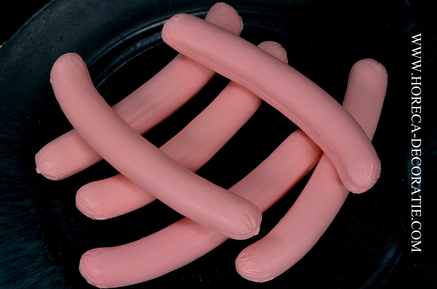 Würstchen, roh, rosa, 6 Stück - 25x165 mm - Imitation