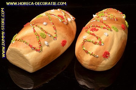 Feestbroodje groot, 2 stuks, lxhxb: 15x7x9 cm - brooddummy