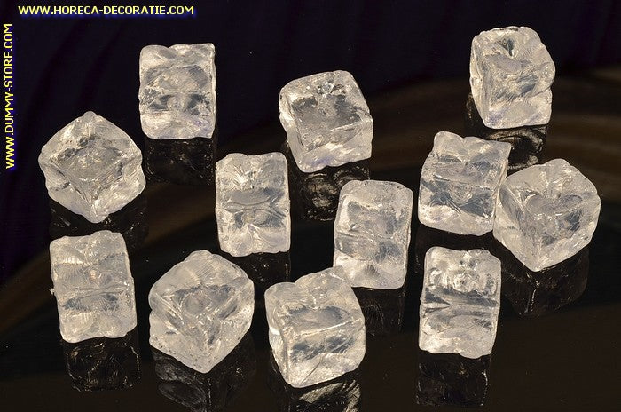 Ice cubes, large, 12 pieces - 30x30x30 mm - dummy replica item for photo and video